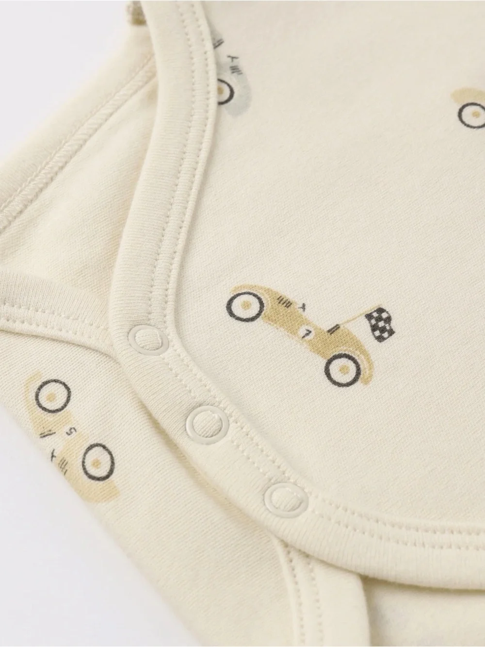Quincy Mae Short Sleeve Bodysuit Pack Race Car, Oat Micro Stripe